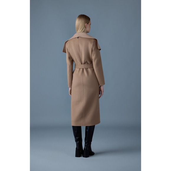 NWT Mackage Mai Lightweight Wrap Wool Coat in Light Camel $1,090 - Size Small - Picture 10 of 15